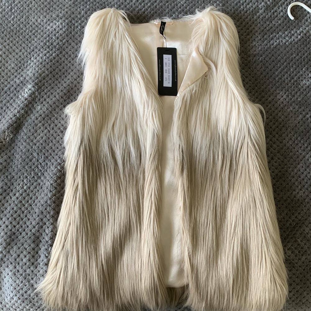Ombre faux fur vest
